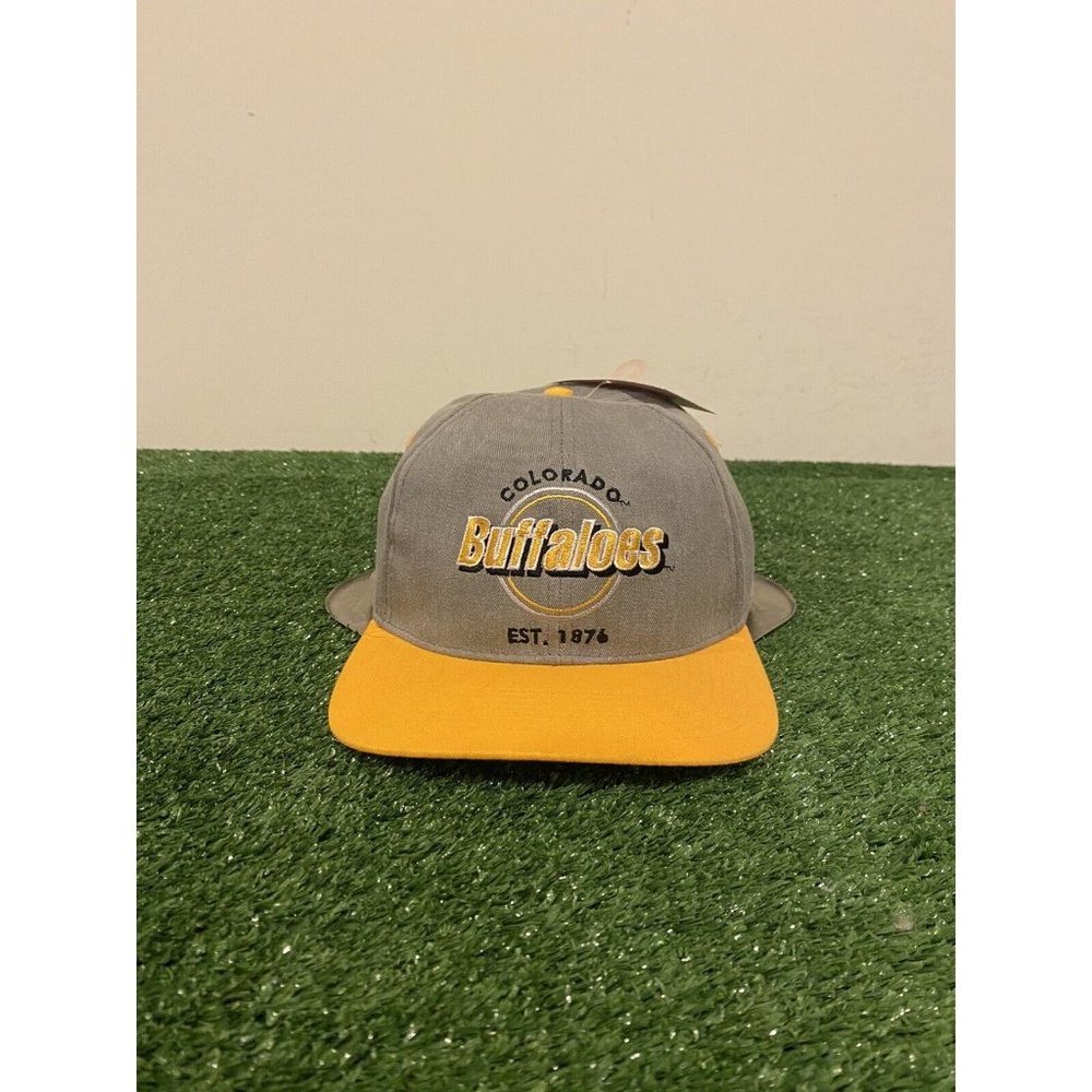 Vintage Colorado Buffalos hat cap snap back new mens gray yellow football adult